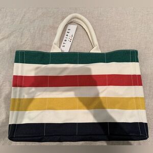 HBC Stripes Large Tote NWT